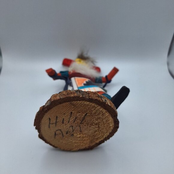 Kachina Handmade Doll Signed 7 Inch Hilil AM Native American Indian Art Wood - Picture 7 of 10